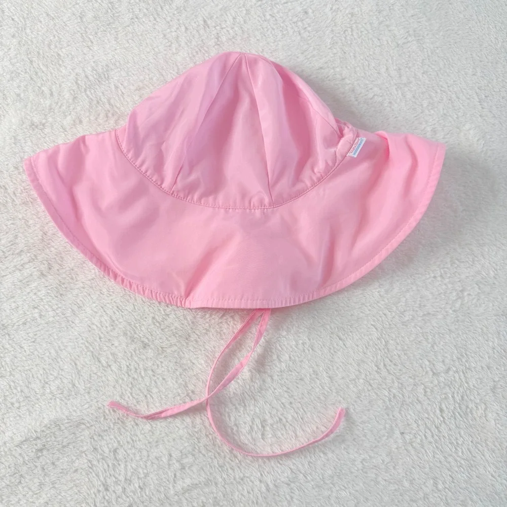 Green Sprouts RuffleButts Sun Hat Kids 2T-4T Pink White Excellent Adjustable UPF